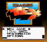 Tyrannosaurus Tex title screen for GameBoy Color